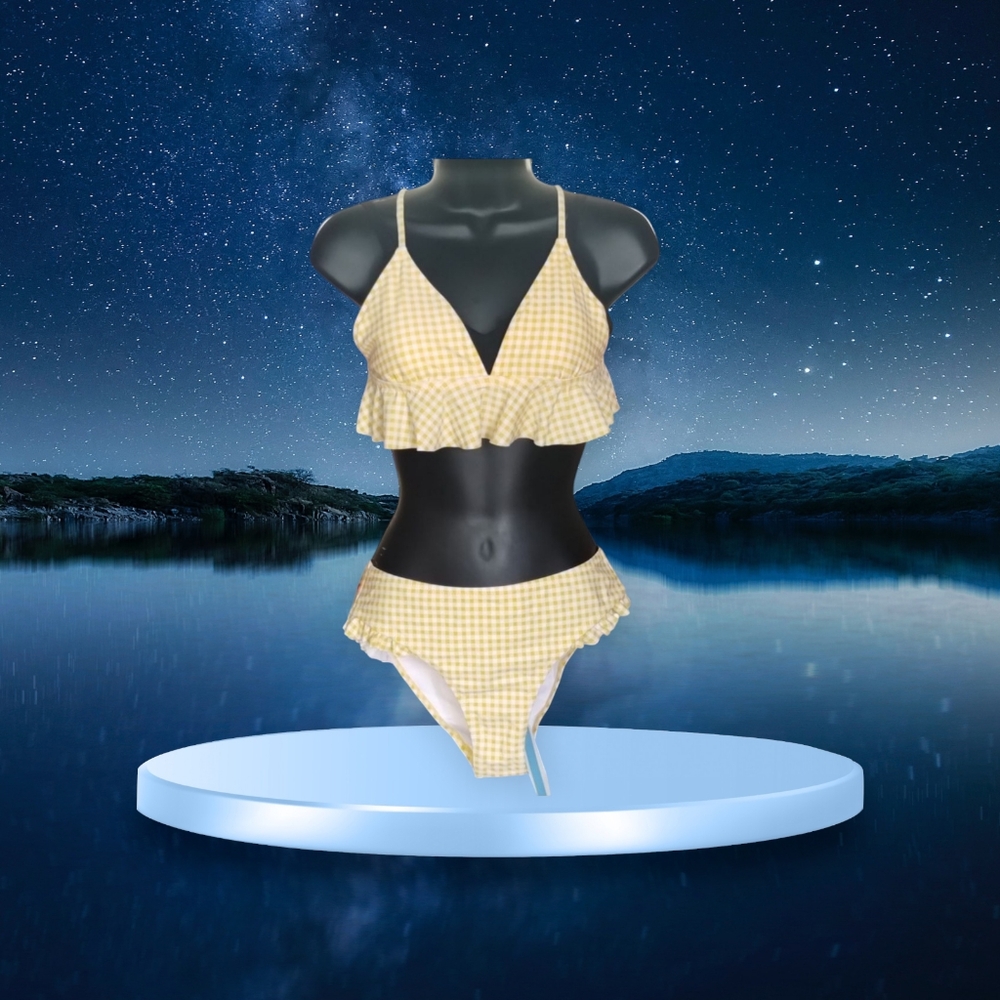 Yellow Gingham Bikini Set. 💛